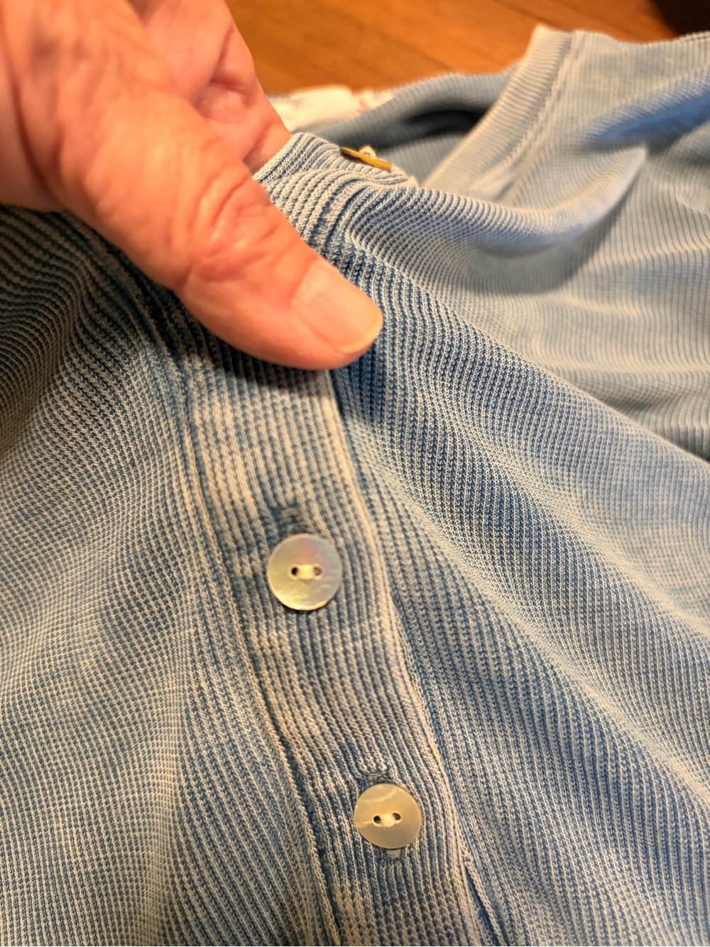 Good American Fluid Denim Henley Top - Picture 5 of 9